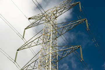 high voltage power line close up