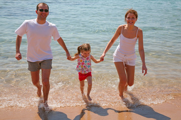 family on a beach