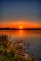 sunset by the lake