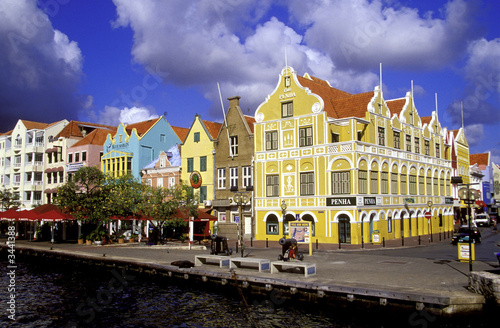 Photo  hafenpromenade von willemstad, curacao