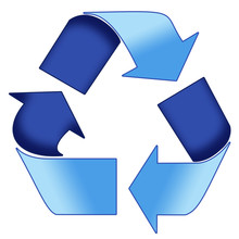 A Blue Recycle Symbol