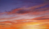 Fototapeta Zachód słońca - brilliant purple orange sunset