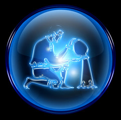 aquarius zodiac button icon