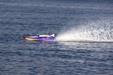 Speed Boat Model Sail To The Left With Swirl