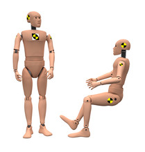 Crash Test Dummies Isolated On White Background. Clipping Path. 3D Illustration