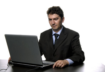 young man working with his personal computer