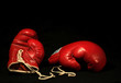 canvas print picture - two red boxing gloves