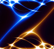 canvas print picture - Dance of Lights in the dark. Computer generated background.
