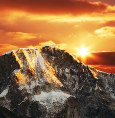 Canvas Print - Cordilleras mountain on sunset