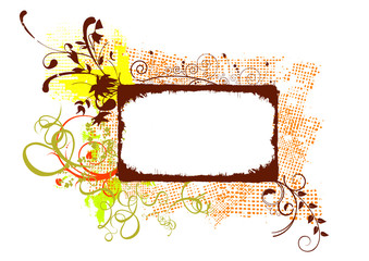 Canvas Print - floral vector frame