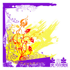 Canvas Print - floral vector frame