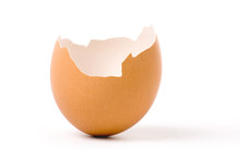 An Eggshell With White Background