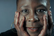 Beautiful close portrait of a sincere black woman