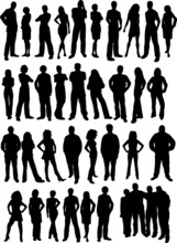 Silhouettes Of Casual People