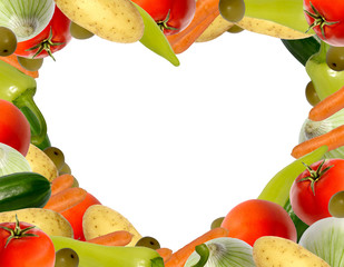 Wall Mural - heart-shaped vegetable frame