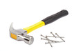© Springfield Gallery - Hammer tool & group of nails isolated on white background