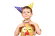 © matka_Wariatka - five years old boy in party hat isolated on white
