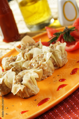 Cuadros en Lienzo An image of a chinese dimsum dish