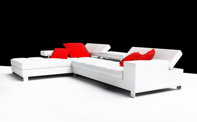 Modern furniture on a white background 3d image