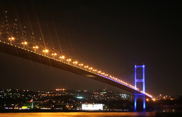 The Bosphorus Bridge that connects Europe and Asia.