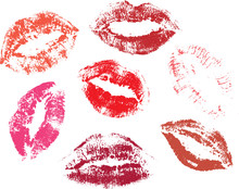 Print Of Lips, Kiss, Vector