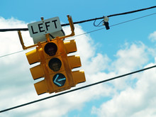 Left Turn Signal With Green Arrow Visible