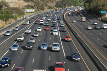 Traffic On The Hollywood 101 Freeway. Los Angeles, Calif, USA