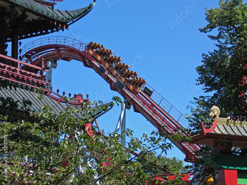 Photo Rollercoaster ride in Tivoli Gardens Copenhagen Denmark