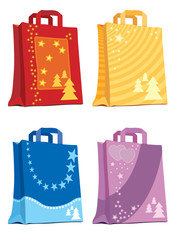 Canvas Print - Illustration of shopping bags holiday designs