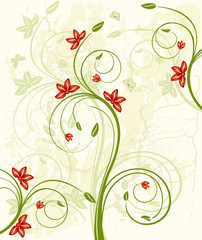 Sticker - Abstract floral art background  vector illustration