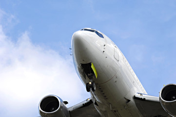 Wall Mural - Plane close up with only nose and engines.