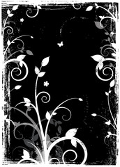 Canvas Print - Fond grunge floral design