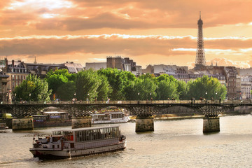 Wall Mural - Sunset on Seine.