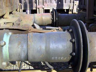Fototapete - Eisenbahnpuffer