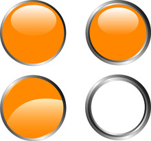 4 Orange Web Buttons