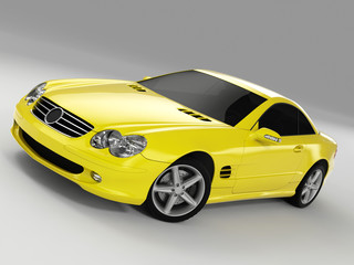 yellow sports car