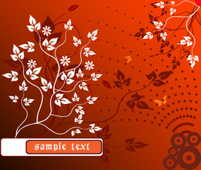 Sticker - Abstract  floral background vector illustration