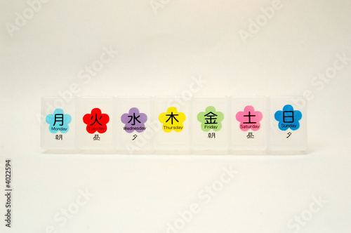 Pill Box With Days Of The Week In Japanese Kanji And English Stock Photo Adobe Stock