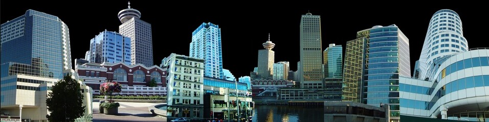Wall Mural - Banner with skyscrapers