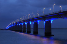 Viaduct Under Blue Lights