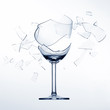 canvas print picture - Splintering wine glas