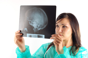 female doctor holding x-ray #7