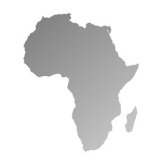 Naklejka na meble Detailed gray gradient map of Africa