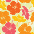 Hibiscus seamless pattern, vector