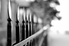 Abstract Black And White Perspective Fence Background