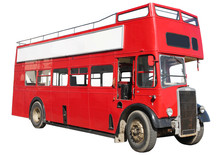 Old Fashioned London Red Double-decker Bus