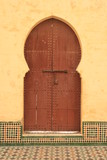 Fototapeta Desenie - porte marron d'une demeure marocaine