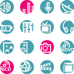 circle media icons