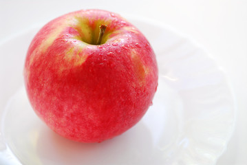 Canvas Print - Red apple on a plate