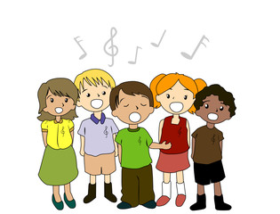 Sticker - Kids Singing